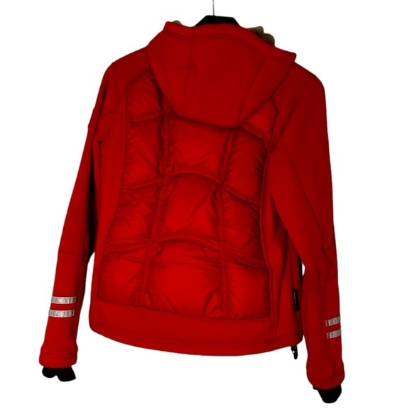 Canada Goose Women's Hybridge Hoodie- Down Filled Polartec Jacket- Red- Small - Picture 6 of 15